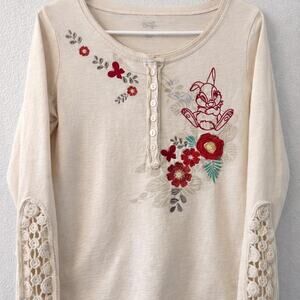Disney cottagecore bunny floral henley